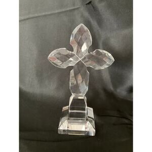 Living Quarters Crystal Cross 8" Clear Glass Religious Decor Gift
